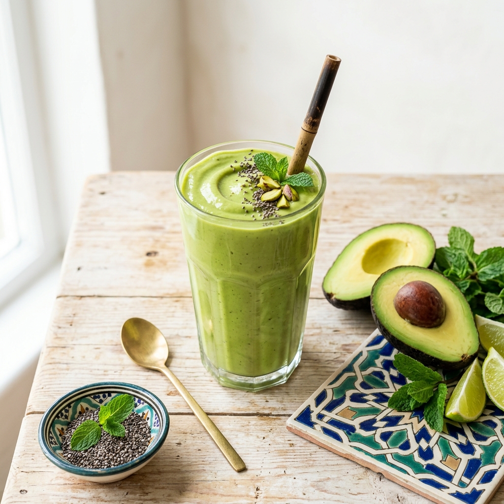 Hausgemachter Avocadosaft nach marokkanischer Art