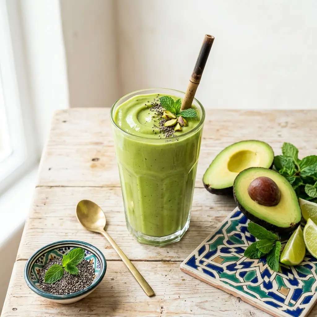 Hausgemachter Avocadosaft nach marokkanischer Art